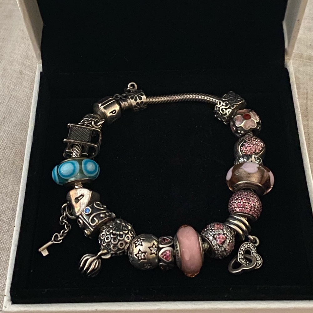 Pandora bracelet with charms